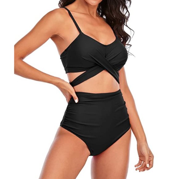 Full-Figured Coal Black Sporty Bikini - Picture 4 of 6